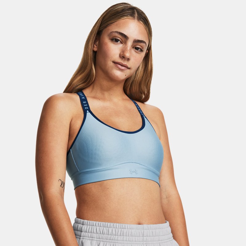 Women's Under Armour Infinity Mid Covered Sports Bra Blizzard / Varsity Blue L